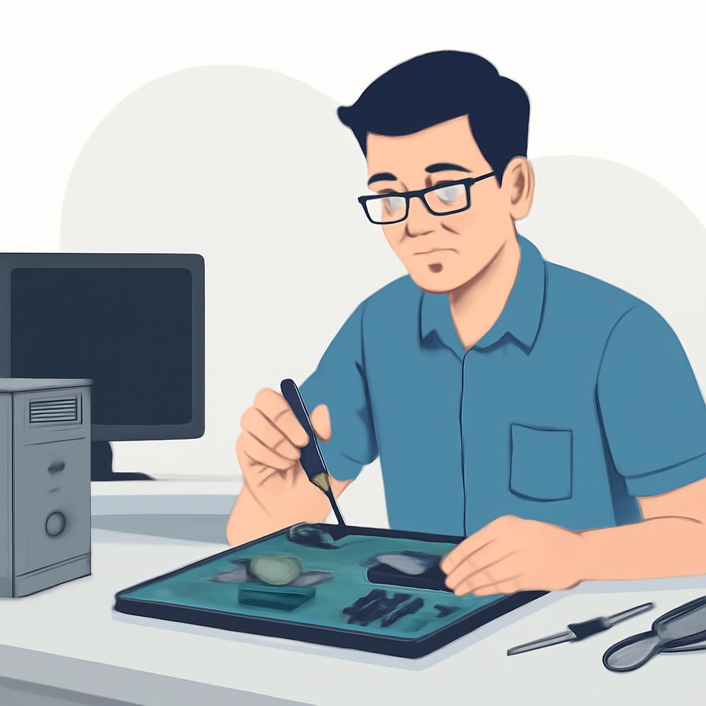 Ilustração sobre diagnóstico da bateria de notebook